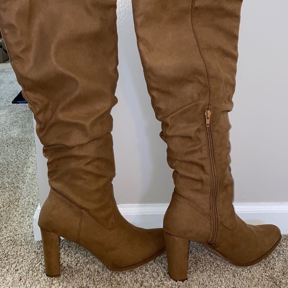 suede knee high heel boots - Picture 5 of 8